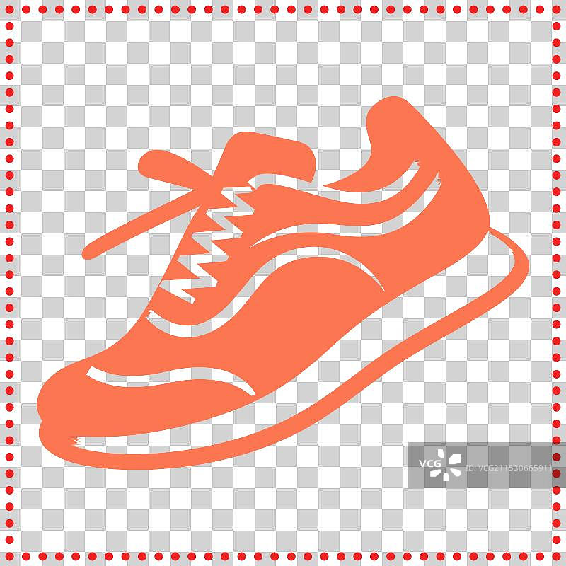 透气且支撑力强的运动鞋轮廓图片素材