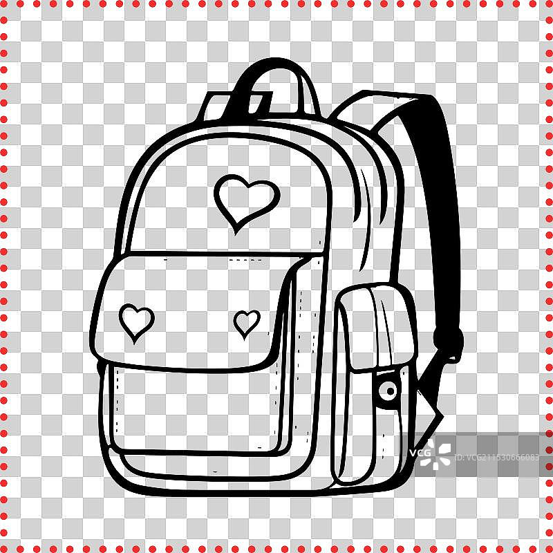 可定制的书包轮廓设计与图片素材