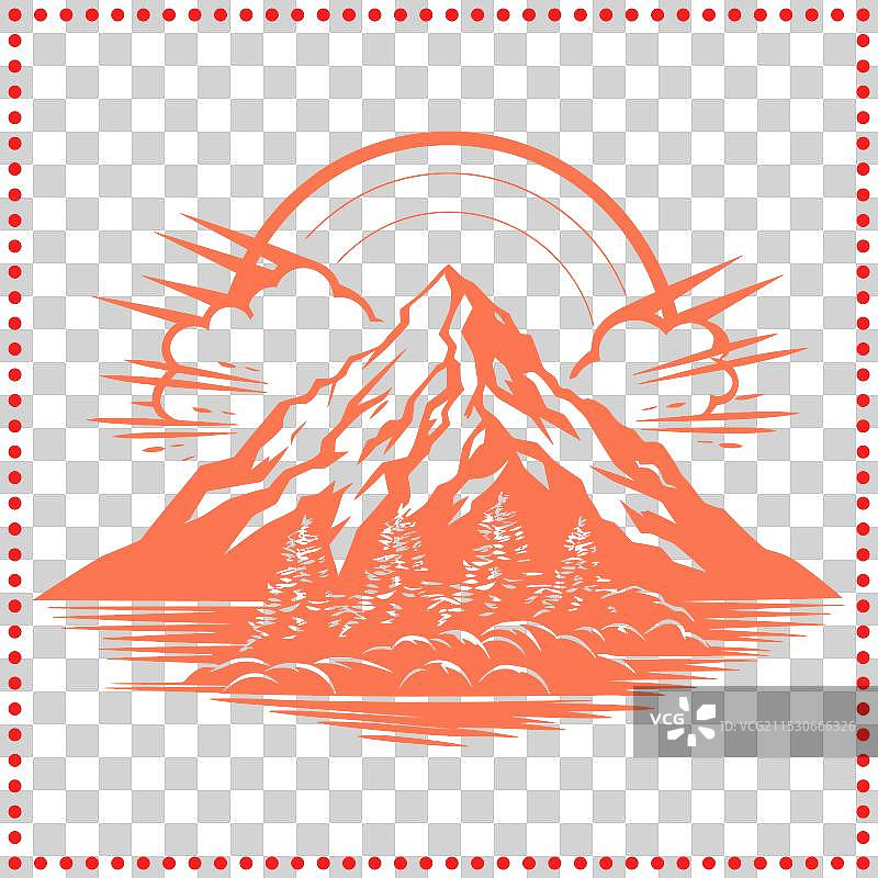 极简黑白山景图片素材