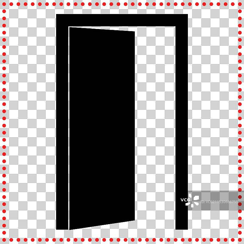 黑色封闭门图标，极简轮廓设计图片素材