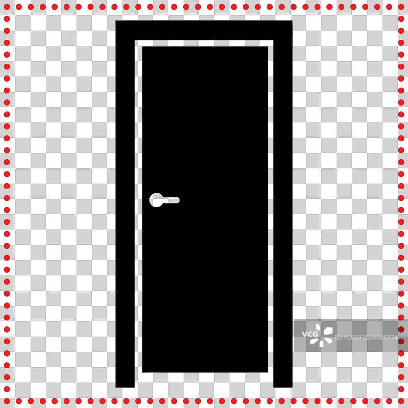 简约的黑白闭合门图标图片素材