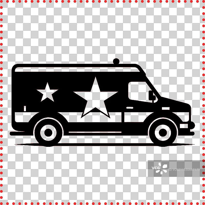 紧急救护车运输剪影图片素材