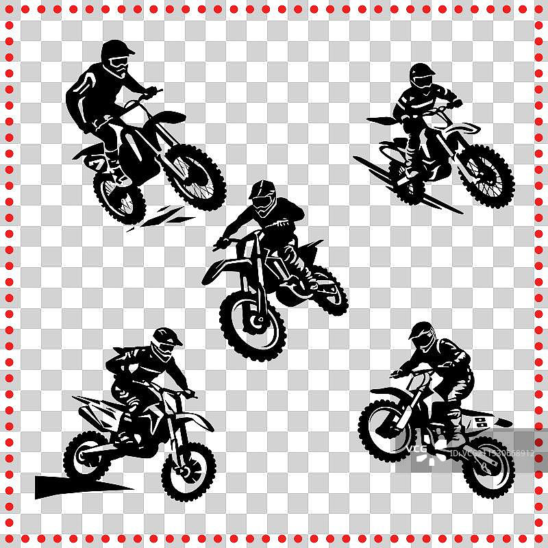 高能量的摩托越野骑手，适合运动主题图片素材