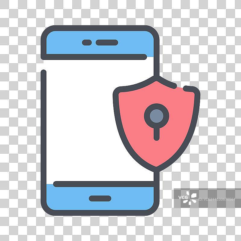 独特的可编辑移动安全图标图片素材