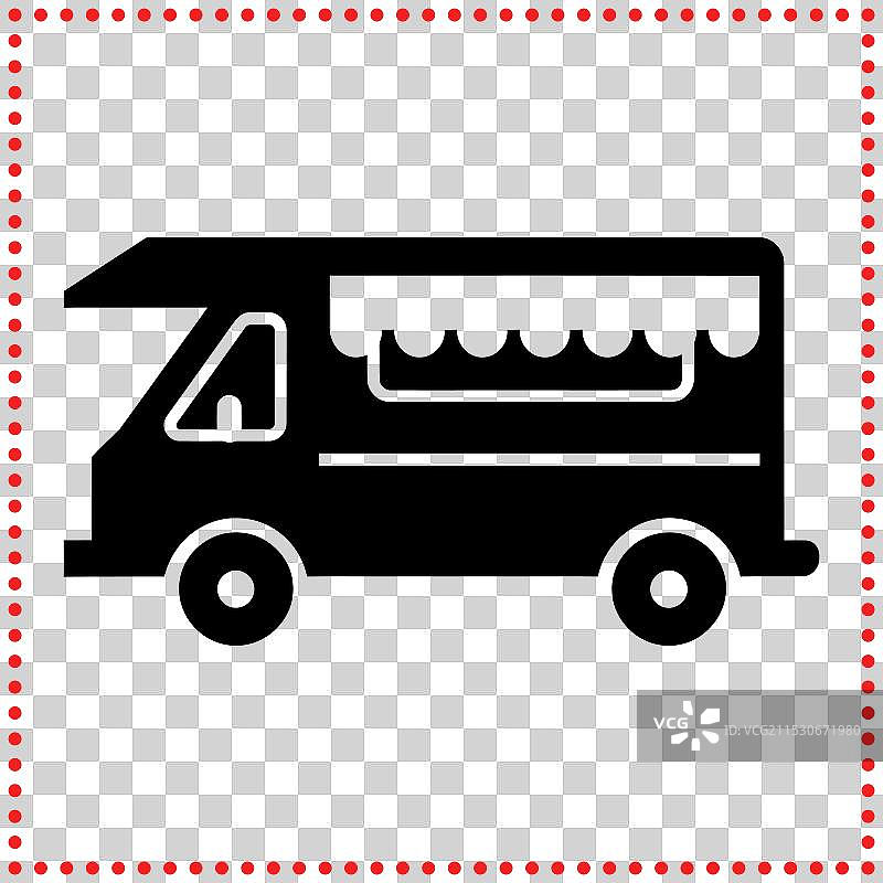 快餐塔可的食品车剪影图片素材