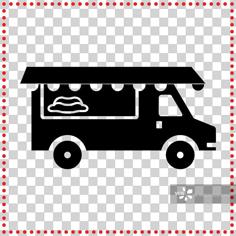 餐车剪影，适用于餐饮和快餐服务图片素材