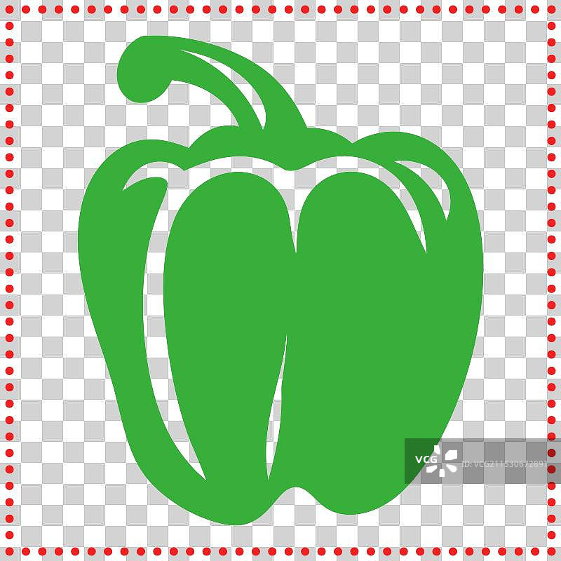 新鲜和干净的绿色甜椒轮廓图片素材