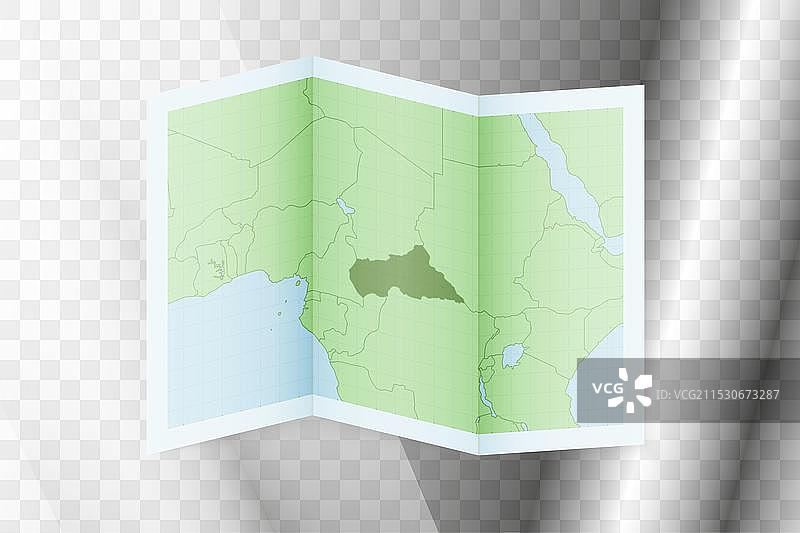 中非共和国地图折叠纸图片素材