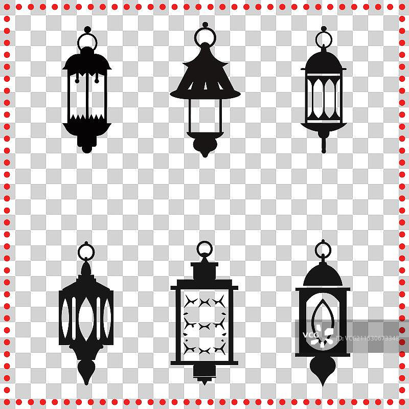 永恒的灯笼剪影系列图片素材
