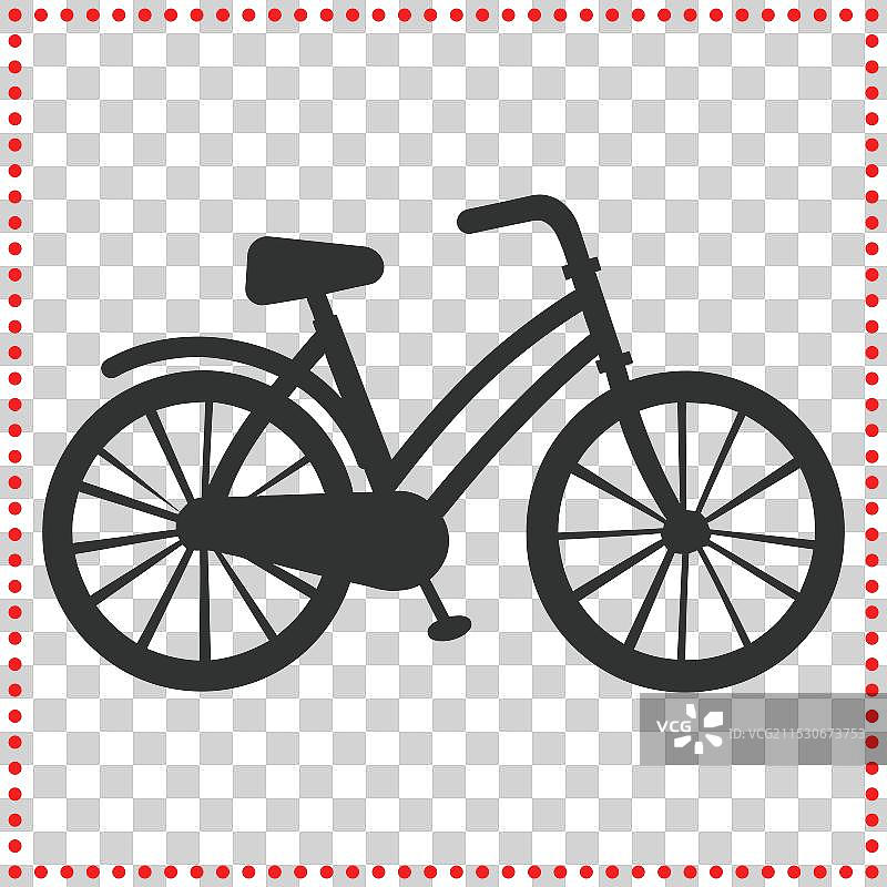 骑行用的风格化自行车剪影图片素材