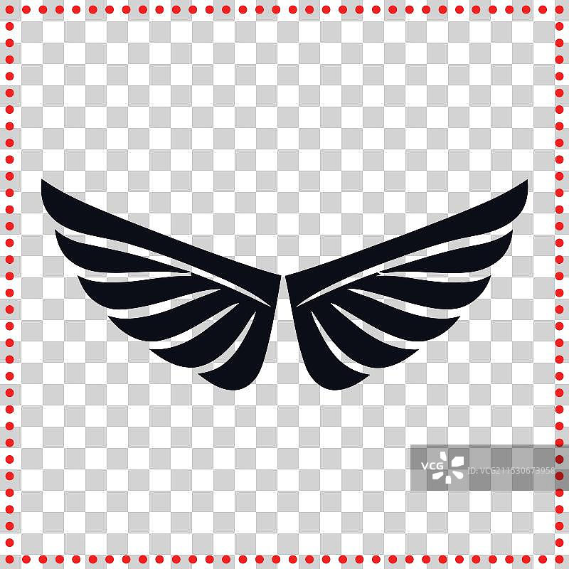 创意图形的极简主义翅膀轮廓图片素材