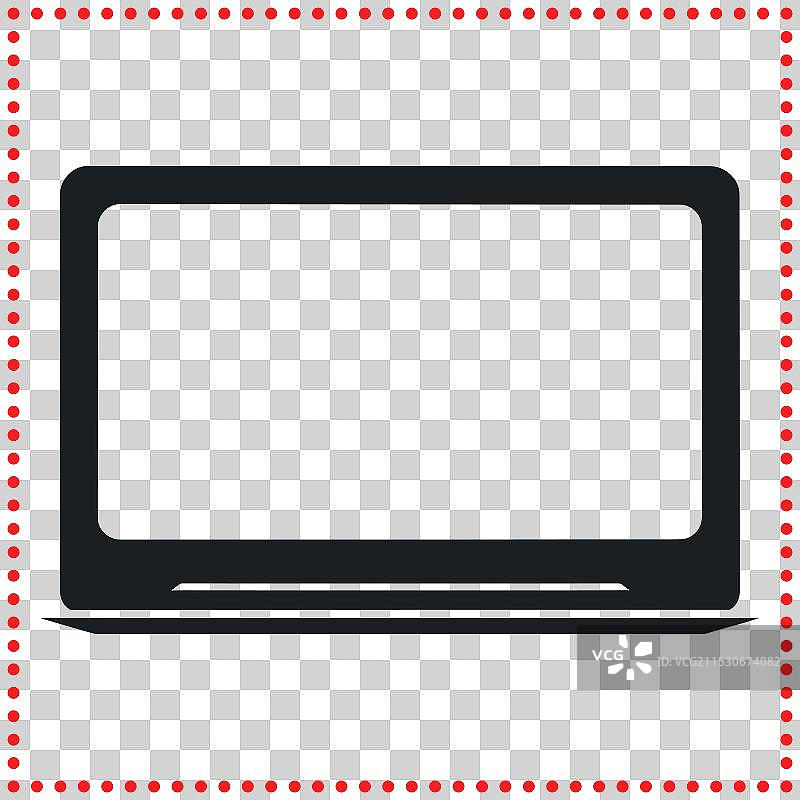 在线和移动设计用的笔记本电脑轮廓图片素材