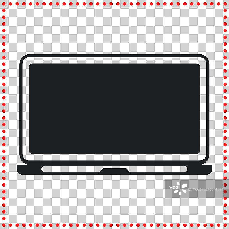 优雅的笔记本电脑轮廓图标，适用于商业和图片素材