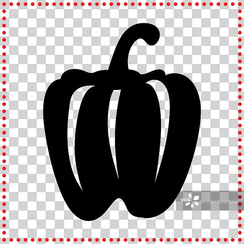 简约清新的风格化甜椒轮廓图片素材