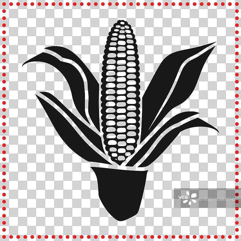 农村和农场主题设计的玉米剪影图片素材