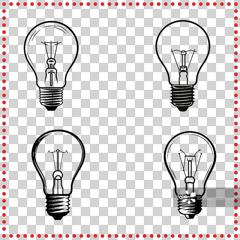 能源与科技的大胆灯泡轮廓图片素材