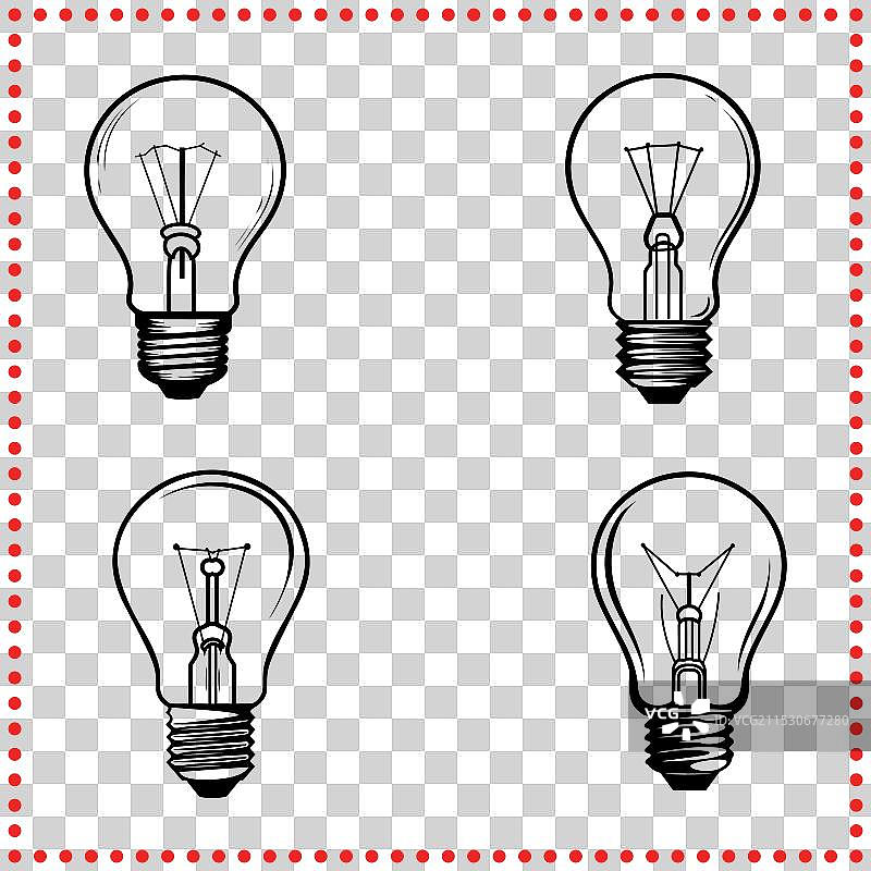 创意和艺术的风格化灯泡轮廓图片素材
