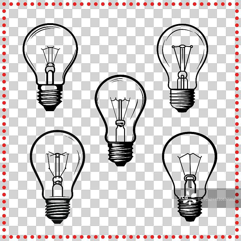 复古风格的灯泡轮廓图图片素材