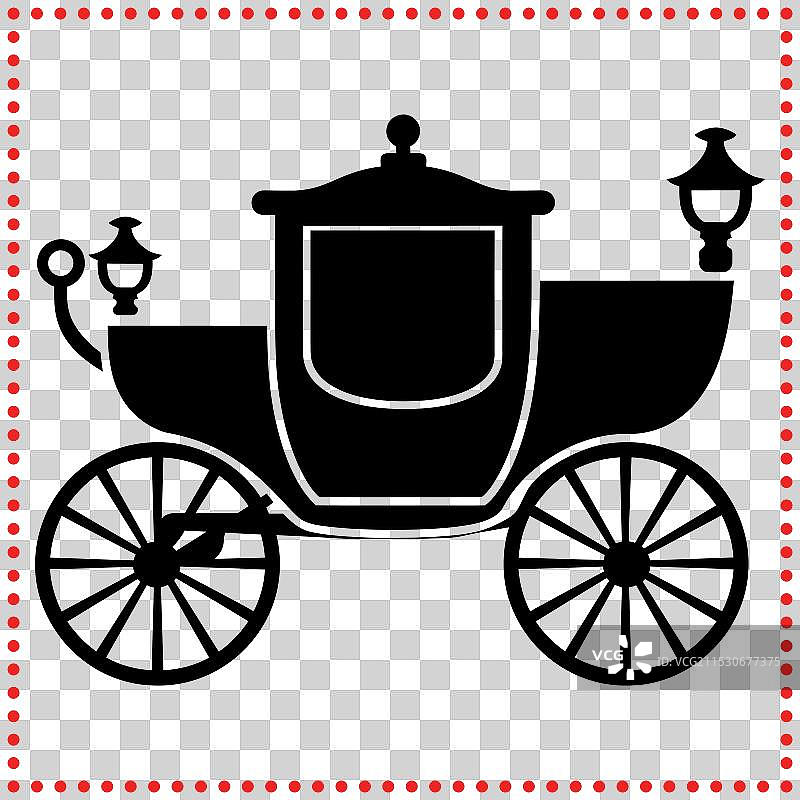 故事书中的皇家马车剪影图片素材