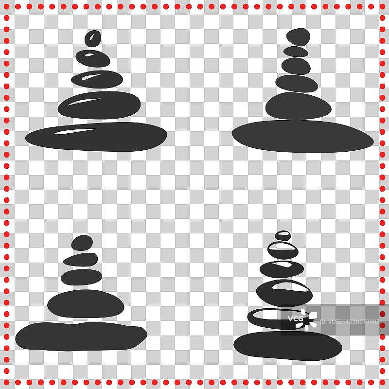 放松的禅意石堆剪影图片素材