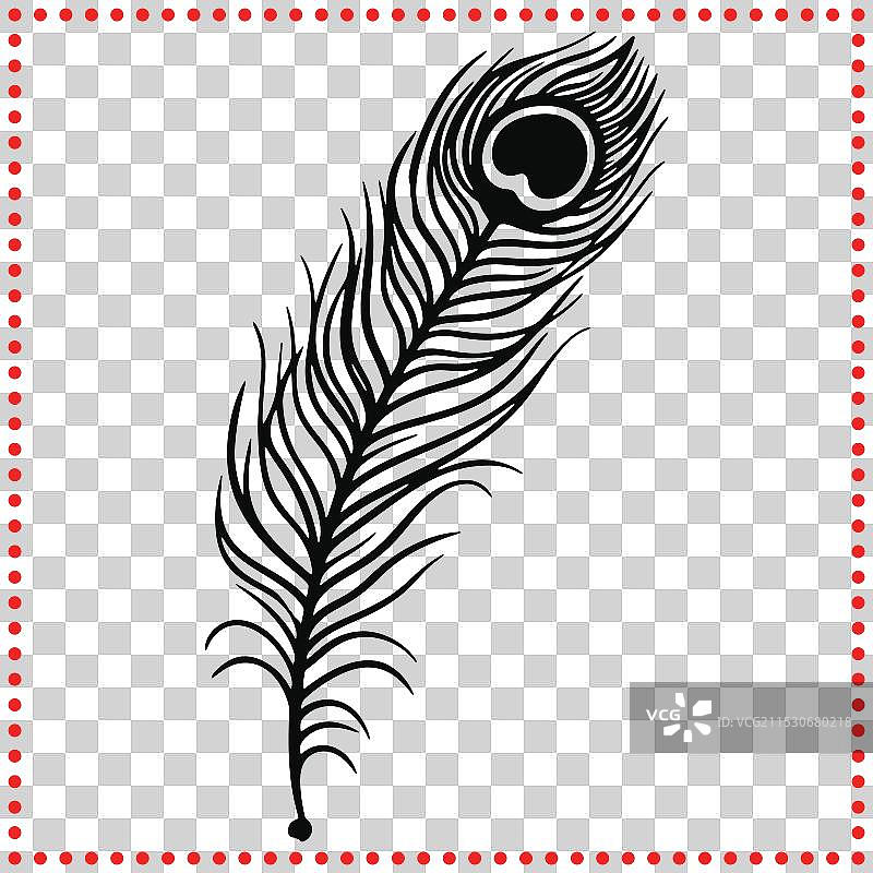 优雅家居装饰设计的羽毛剪影图片素材