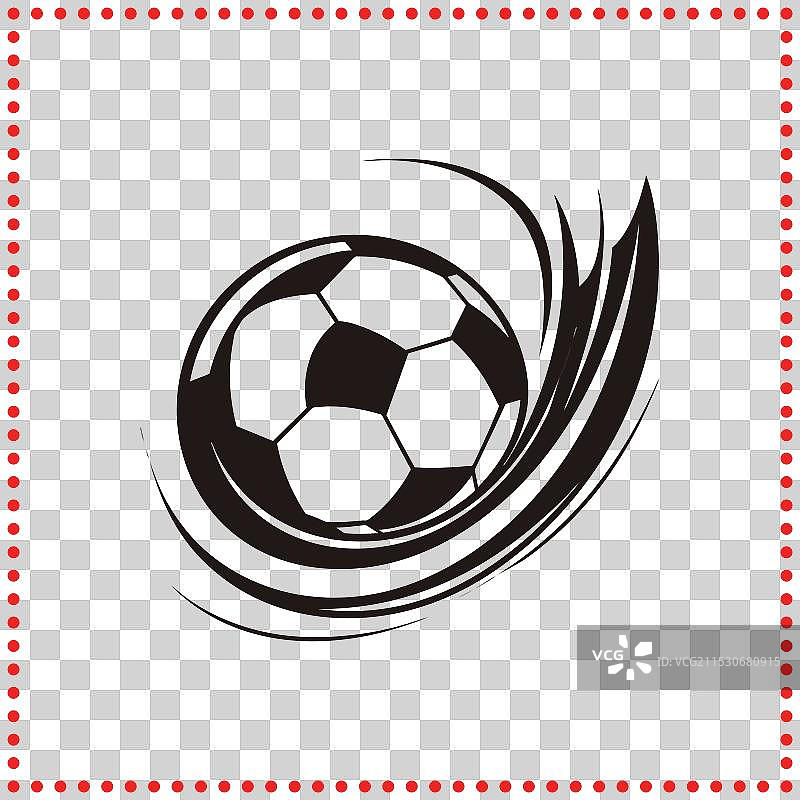 旋转足球的剪影标志性设计图片素材