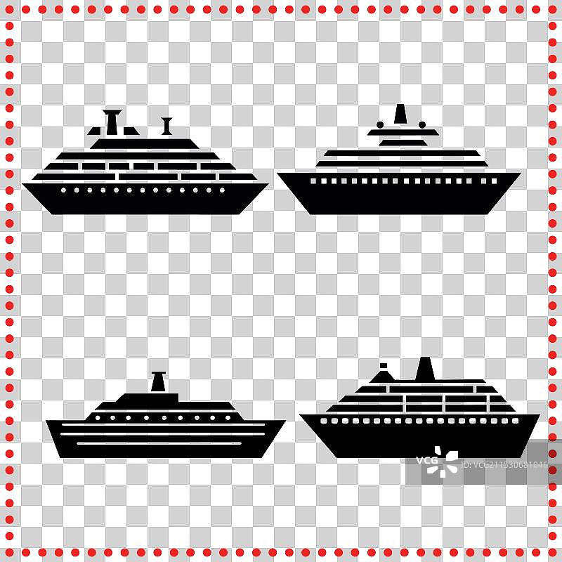 冒险旅行品牌的游轮剪影图片素材