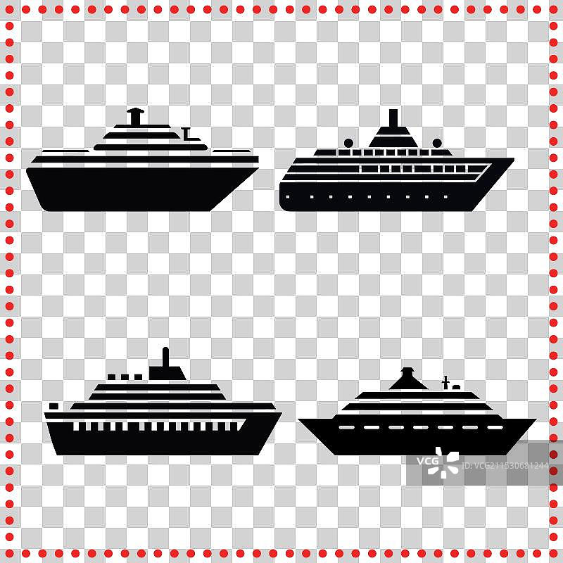 永恒的邮轮轮廓用于海事主题图片素材