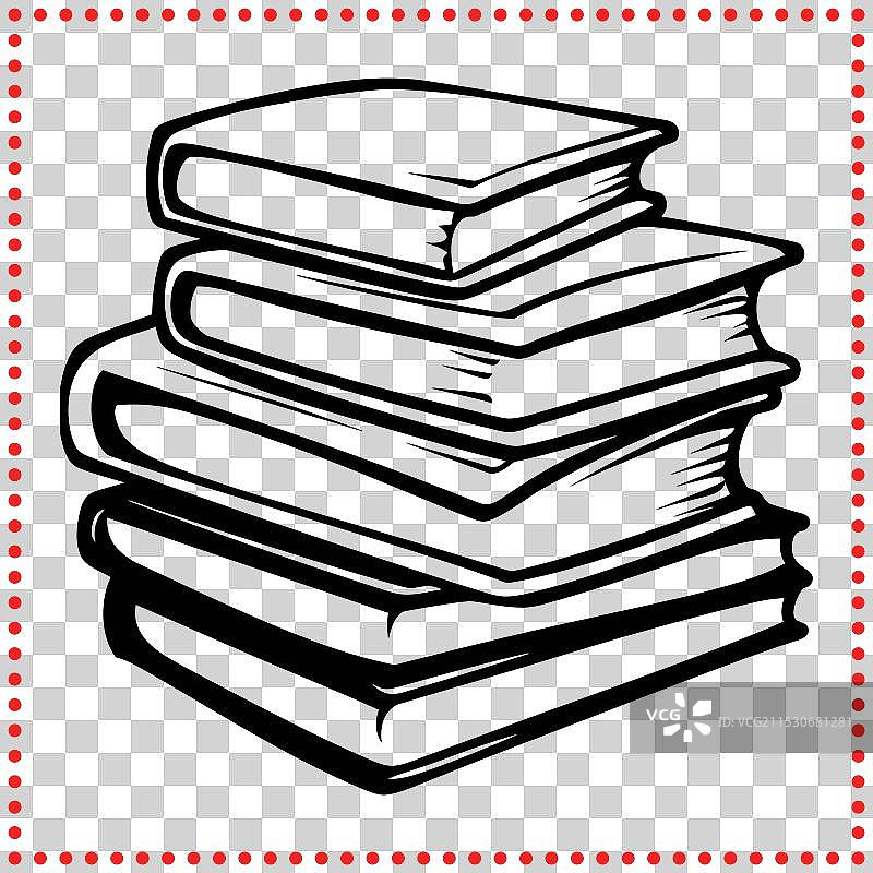 优雅的书籍堆叠，经典文学设计图片素材