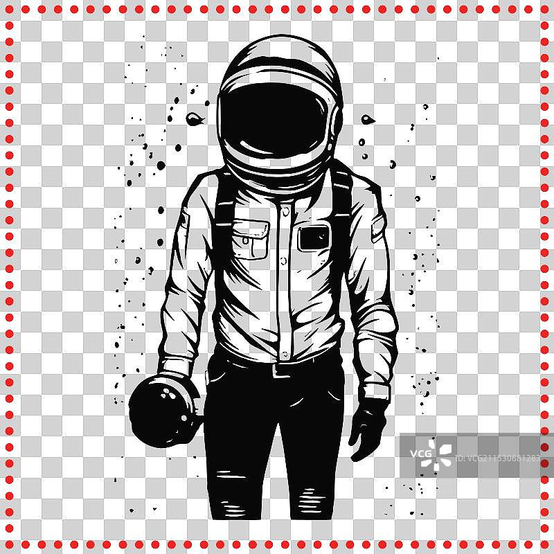 太空旅行者的剪影，适合太空主题图片素材