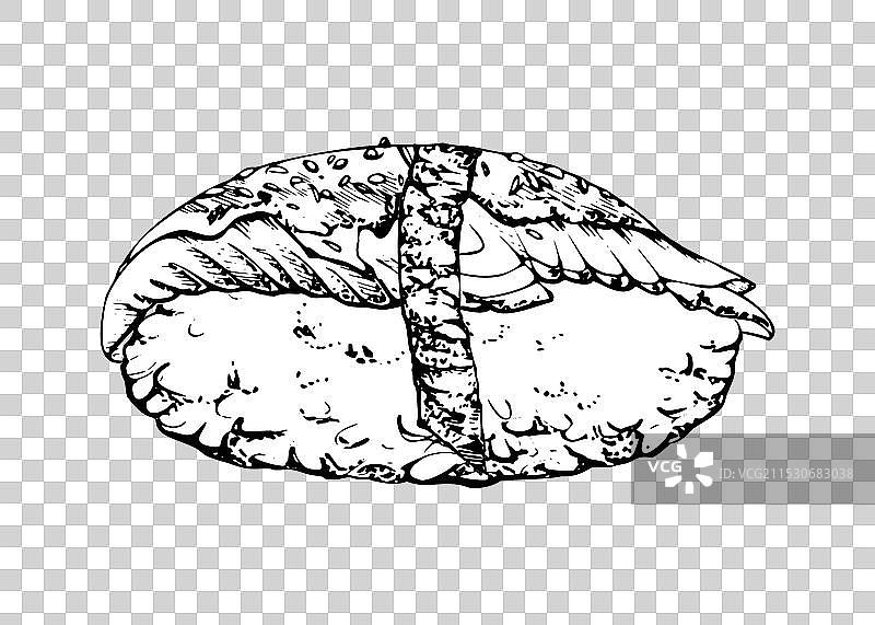 传统日本料理握寿司，配生鱼片图片素材