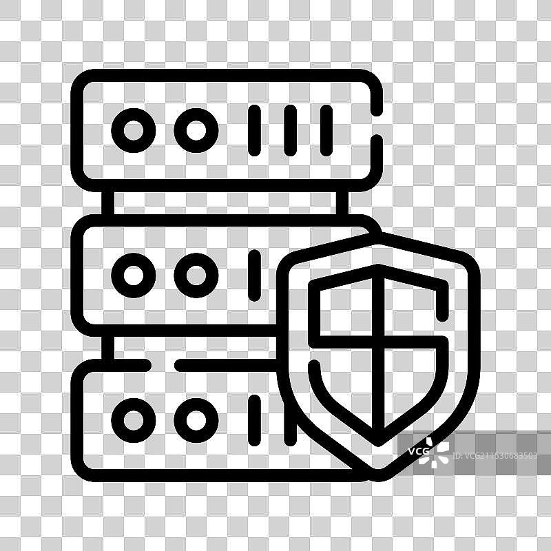 带有数据库图标的个人数据网络安全盾牌图片素材