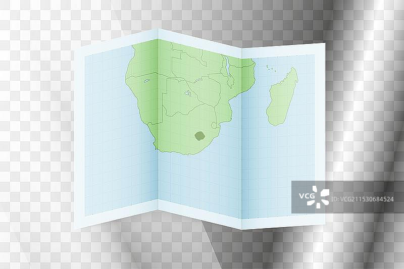 莱索托地图折叠纸与莱索托地图图片素材