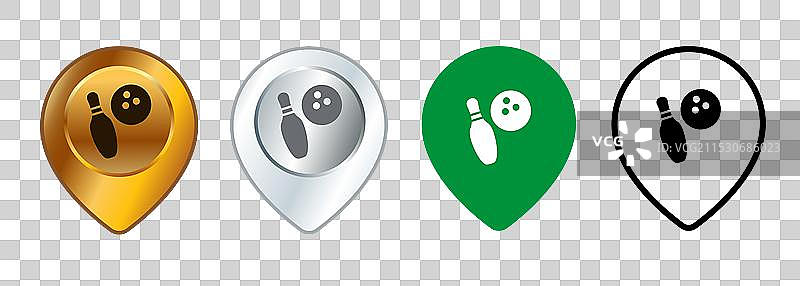 保龄球场位置地图指示器坐标图片素材