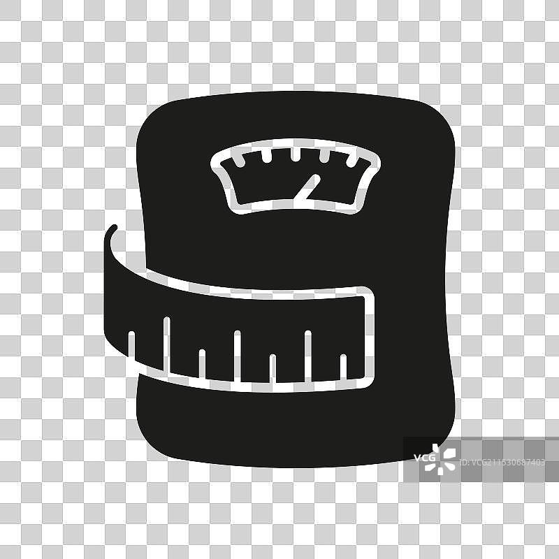 带有测量带的秤的轮廓图标图片素材