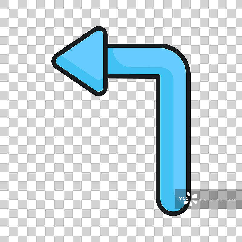 左转标志设计交通路标图片素材