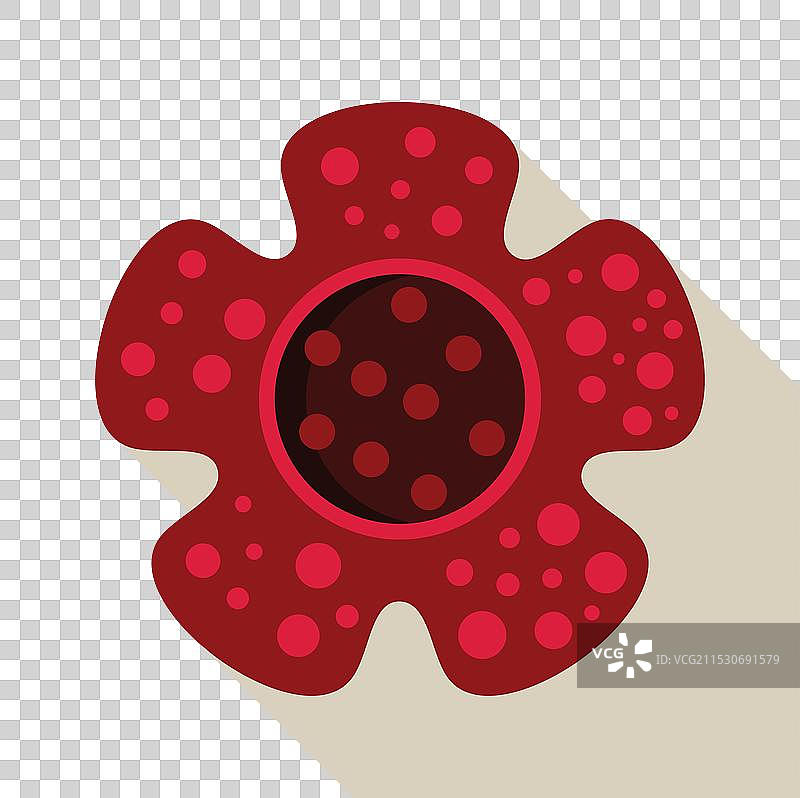 红色病毒细胞扩散，显示出细胞核和图片素材