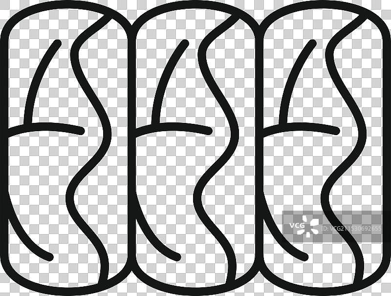 三根木头原木显示生长环的细线图标图片素材