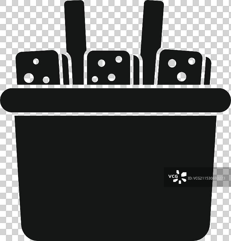 多米诺骨牌游戏棋子掉入容器的图标图片素材