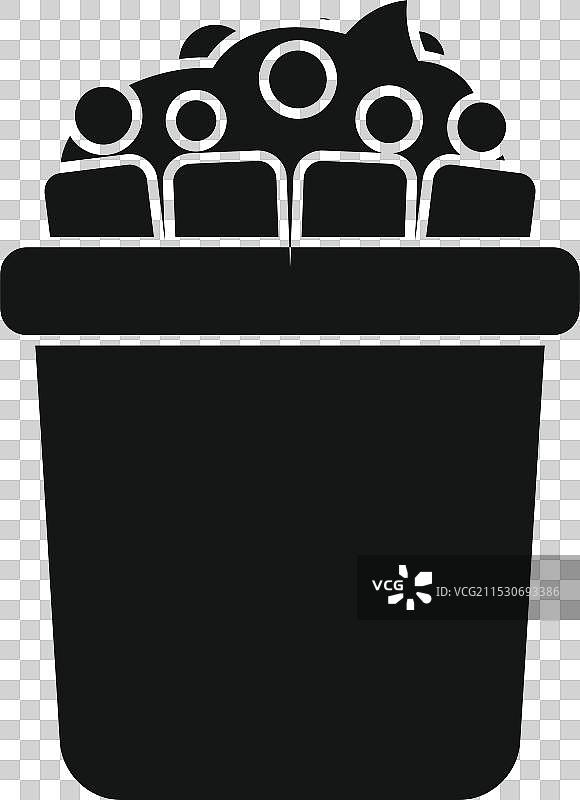 一群人被丢弃在垃圾桶里的图标图片素材