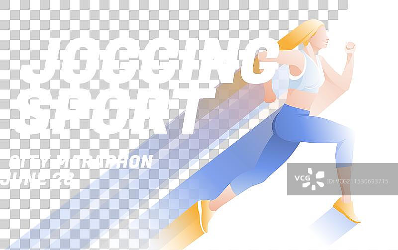 运动员慢跑的女运动员运动海报动态感图片素材