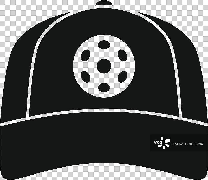 黑色棒球帽，带有皮克球标志图片素材