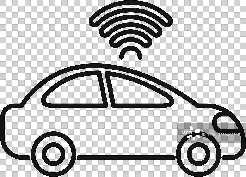 现代汽车共享与白色背景上的WiFi信号图片素材