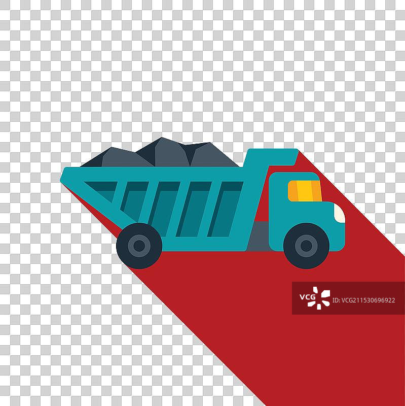 青绿色矿用自卸卡车运输煤炭图片素材