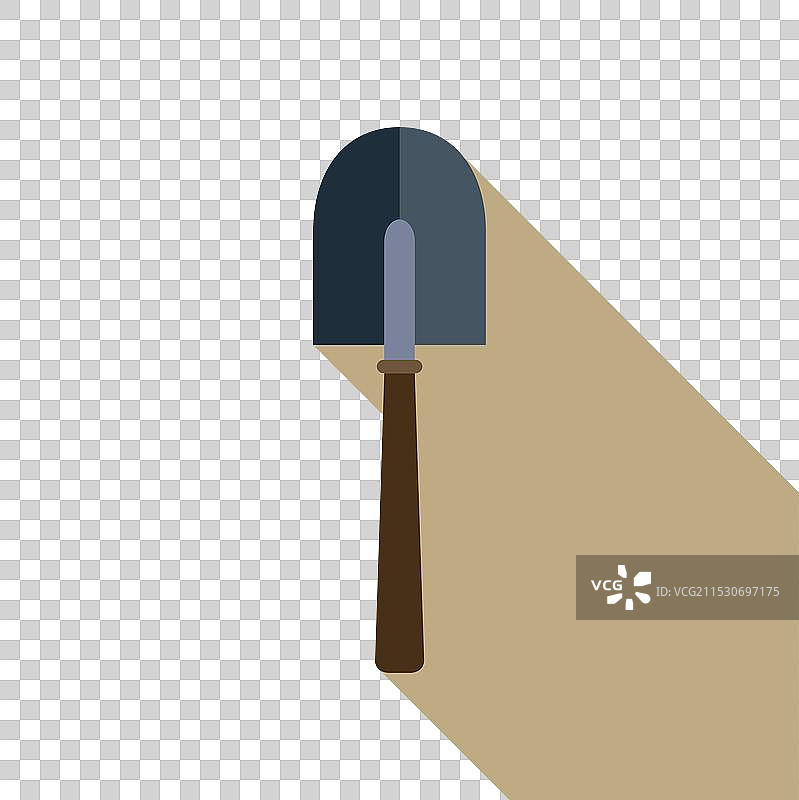 铲子在米色背景上投下长长的阴影图片素材