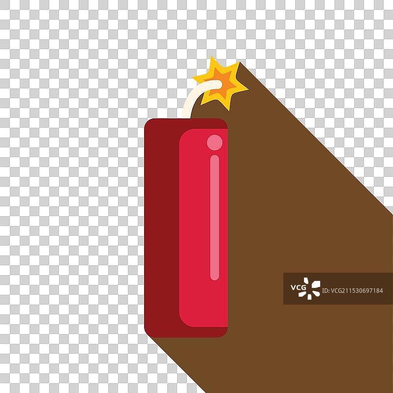 燃烧引线的红色炸药棒图标图片素材