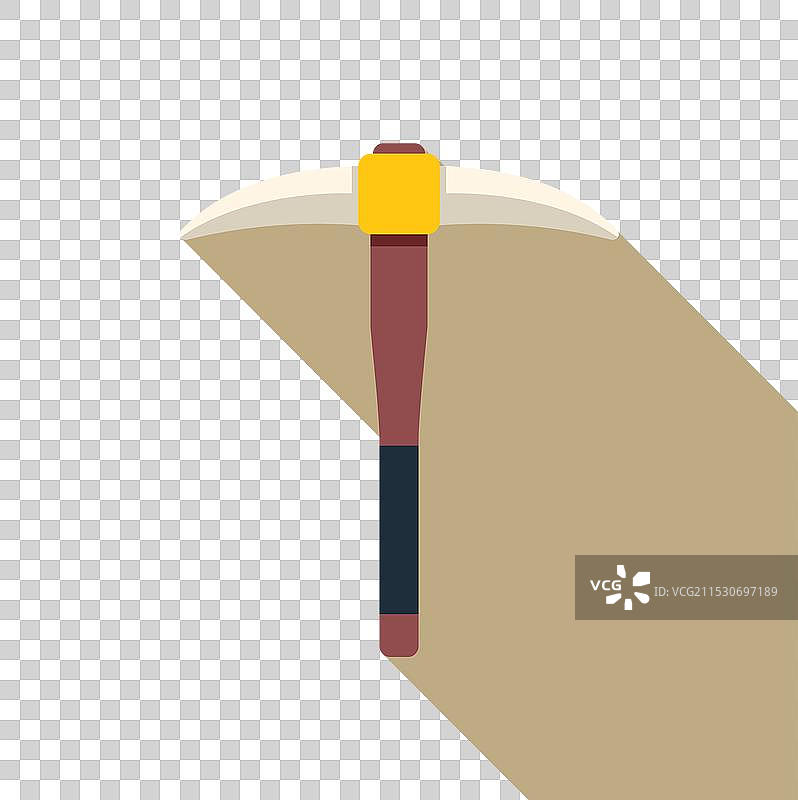 带木柄的镐和投射的长影图片素材