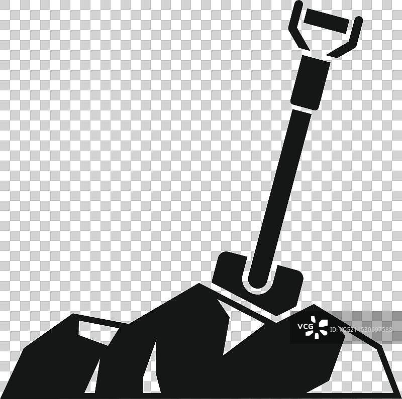 铲子挖掘煤炭的图标表示图片素材