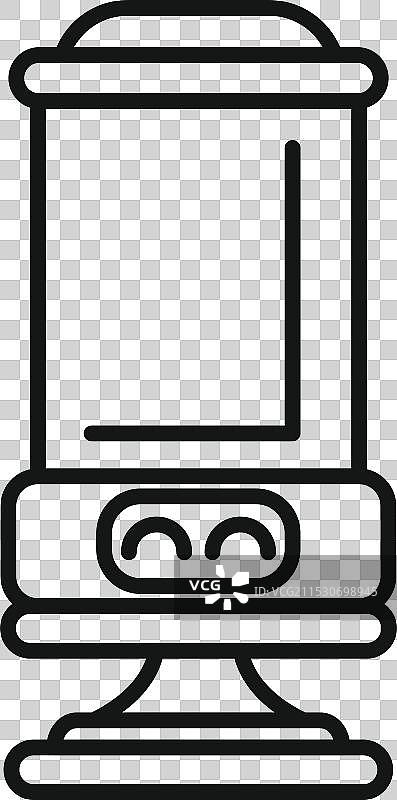 现代水冷却器上放着一瓶满水的瓶子图片素材