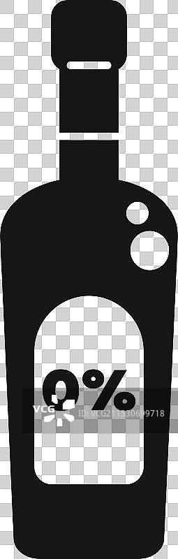 含有零酒精饮料的瓶子图片素材